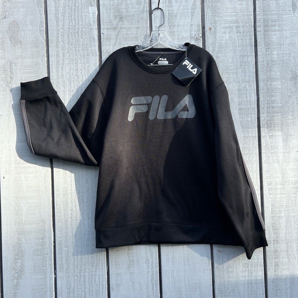Fila Men's Black fleece Crewneck Sweatshirt size XL New